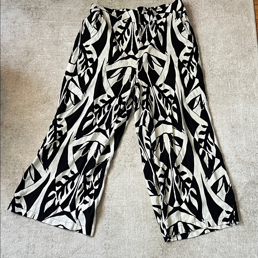 Rachel Zoe Monochrome Linen Pants